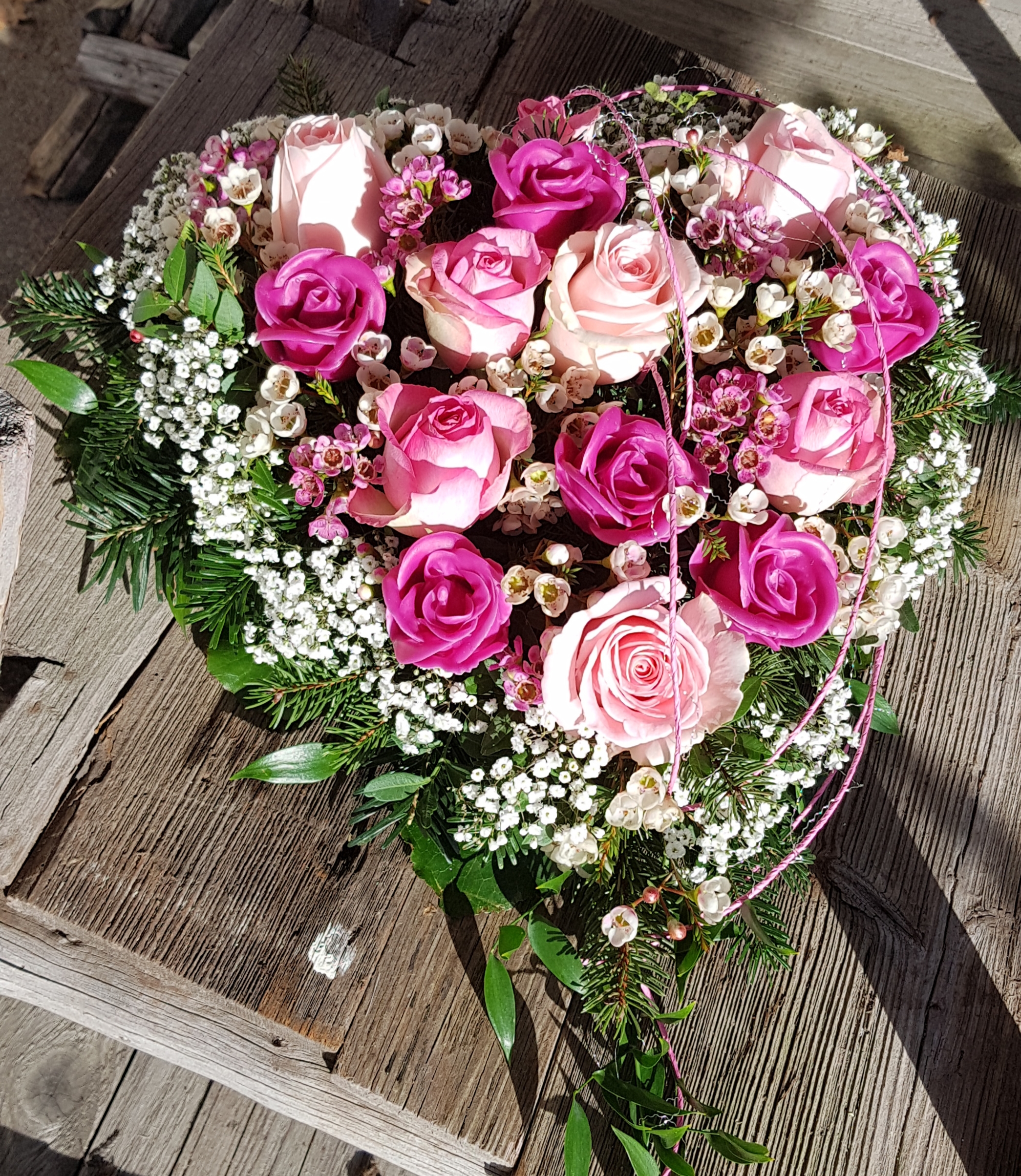 Blumenherz mir Rosa Rosen