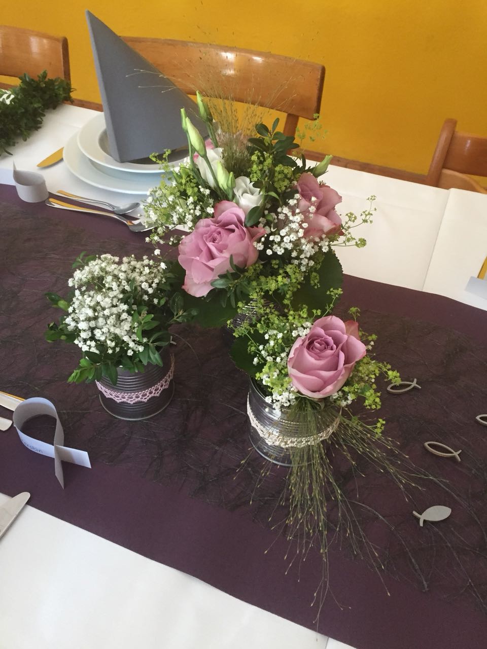 Deko mit Rosa Rosen